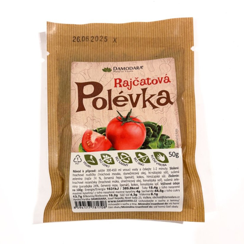 Polévka rajčatová instantní 50g Damodara