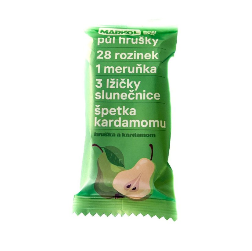 Tyčinka RAW hrušková s kardamomem 40 g Markol