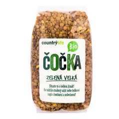 Čočka zelená velká Bio 500g Country life