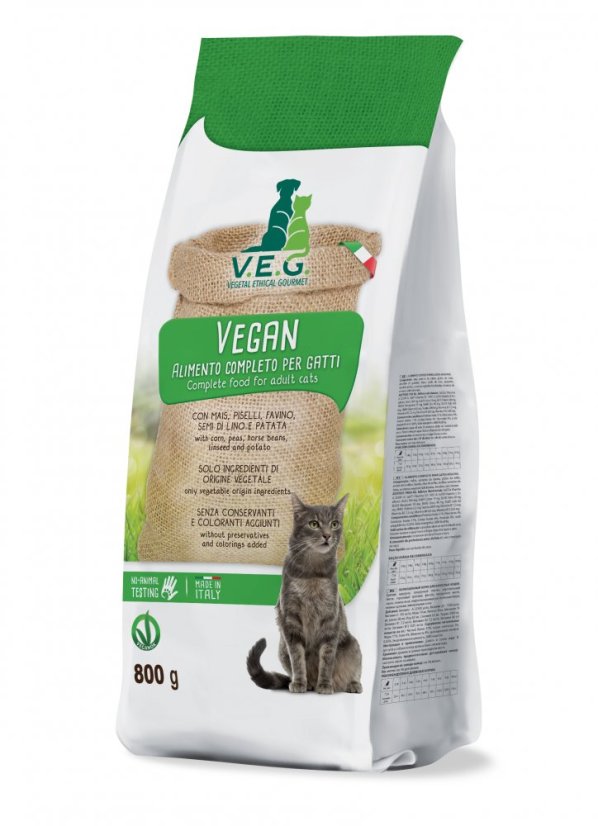 V.E.G. Vegan Cat 800 g - rastlinné kompletné krmivo - granule pre mačky