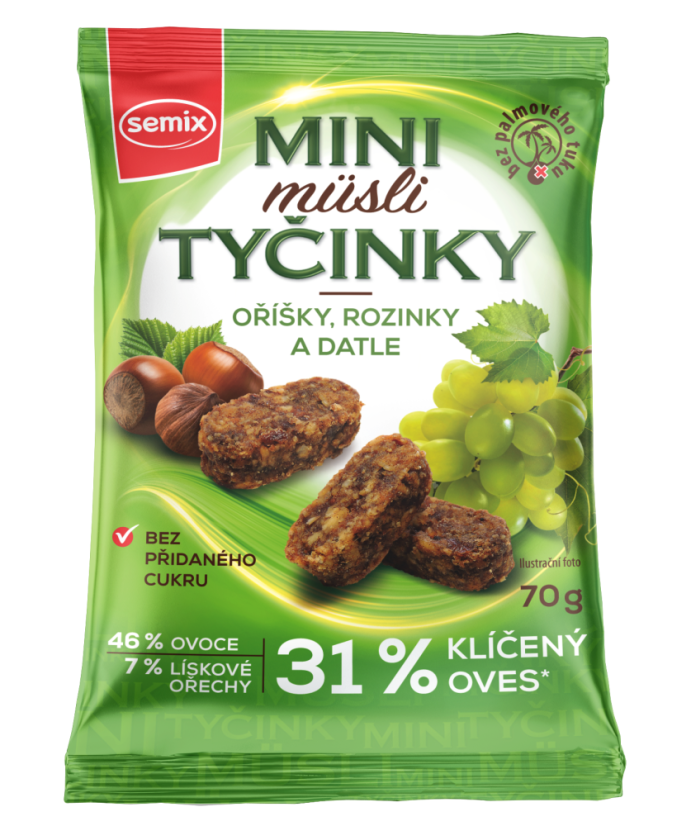 Müsli mini tyčinky s oříšky 70g Semix