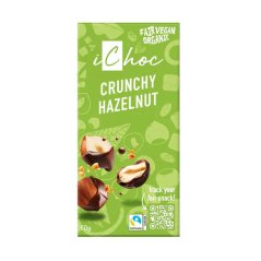 Čokoláda Crunchy Hazelnut Bio 80g iChoc