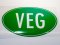 VEG (vegán, vegetarián) samolepka zelená veľká - 13,8 cm