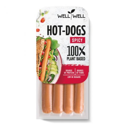 Párky Vegi Hot-Dogs pikantné Well Well - Druh balenia: kartón 10 x 200g