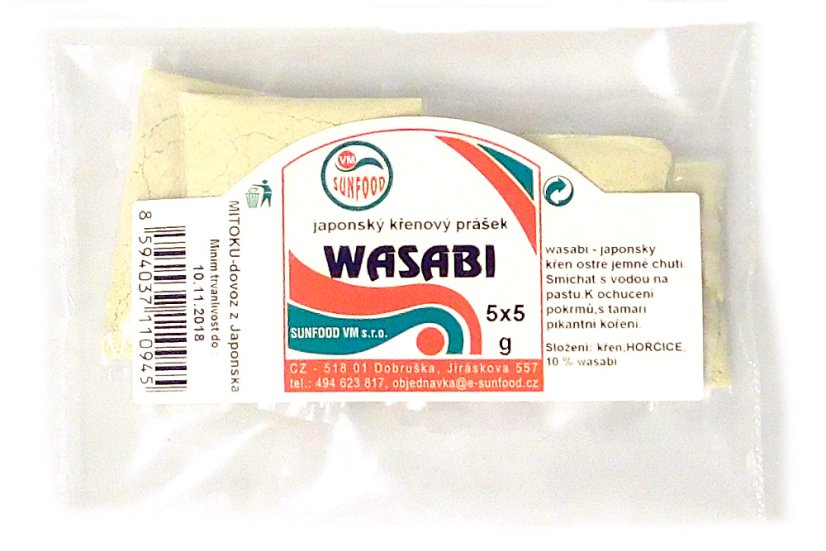 Wasabi japonský křenový prášek 25g Sunfood