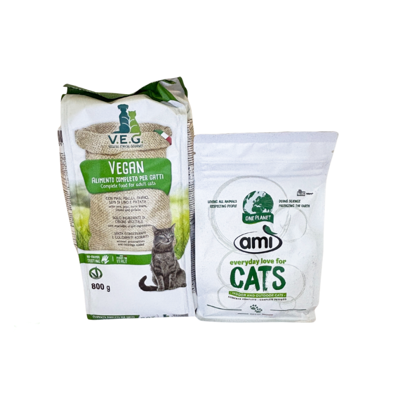 V.E.G. + Ami Cat – zkušební veganský set - granule pro kočky (300 g + 800 g)