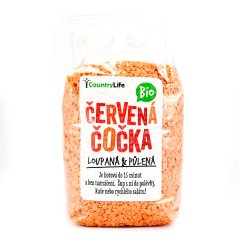 Čočka červená půlená Bio 500g Country life
