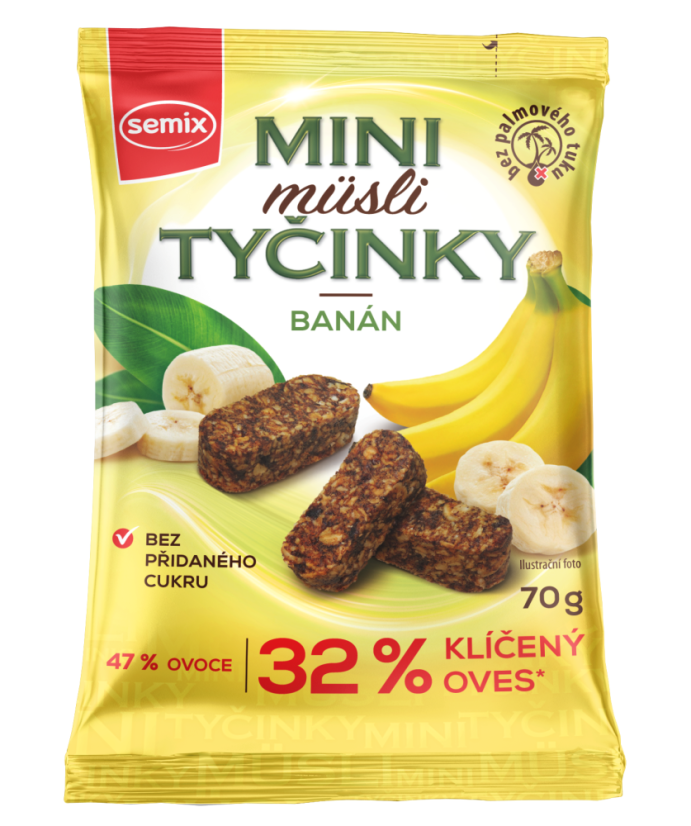 Müsli mini tyčinky s banány 70 g Semix