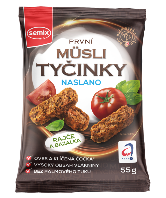 Müsli tyčinky s rajčetem a bazalkou 55 g Semix