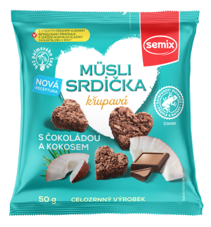 Müsli srdíčka s čokoládou a kokosem 50 g Semix