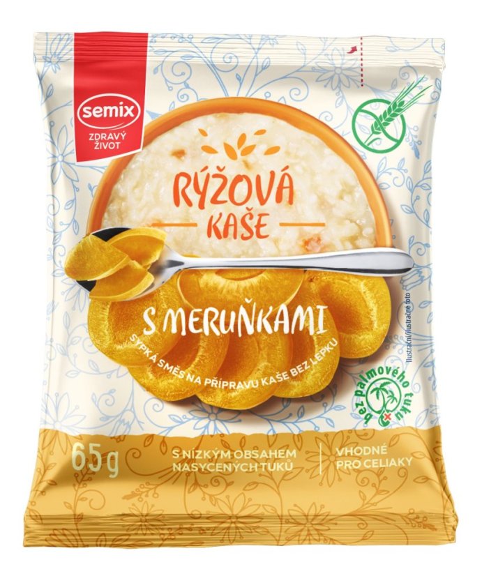 Kaše rýžová s meruňkami 65 g Semix Kaše rýžová s meruňkami 65 g Semix