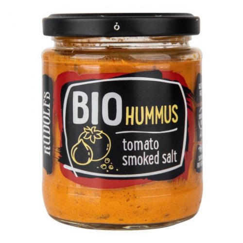 Hummus s paradajkami a údenou soľou Bio 230g Rúdolfs
