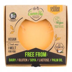 Veganská alternativa sýru Cheddar blok 250g GreenVie
