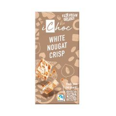 Čokoláda White Nougat Crisp Bio 80g iChoc