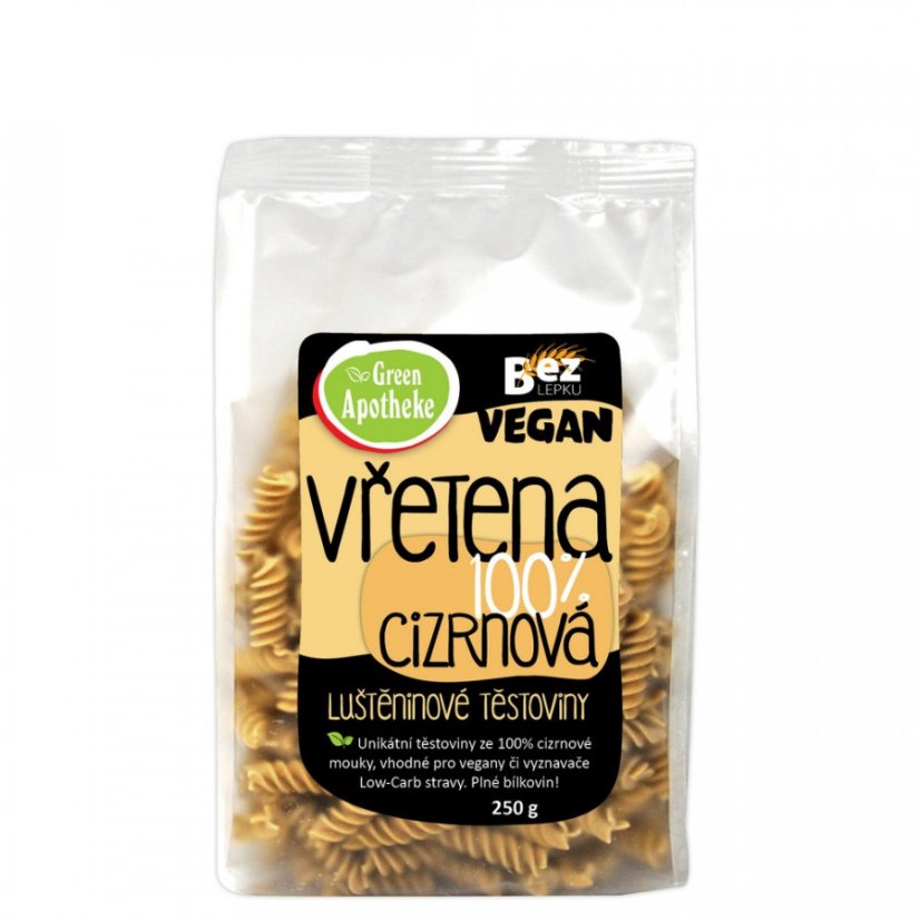 Těstoviny vřetena 100% cizrnová 300g Green Apotheke