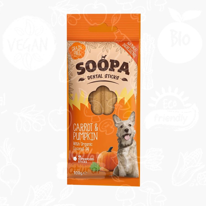 Carrot & Pumpkin Dental Sticks 100 g Soopa