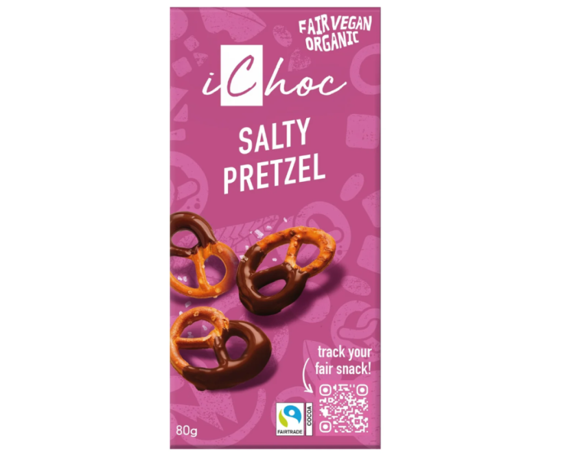 Čokoláda Salzy Pretzel 80 g BIO iChoc Čokoláda Salzy Pretzel 80 g BIO iChoc