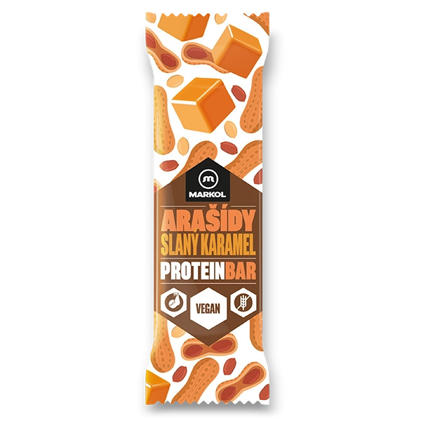Tyčinka Protein Bar arašidy a slaný karamel 40 g Markol