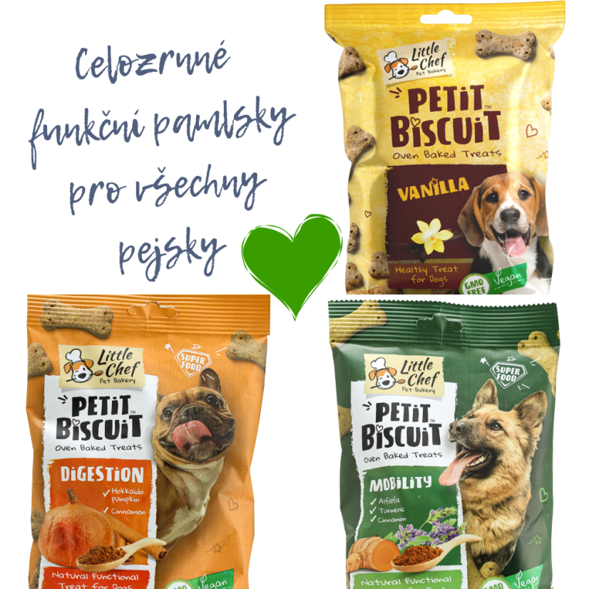 Little Chef Dog Treats – Wholegrain Mix 3x 150 g (Vanilla, Mobility, Digestion)