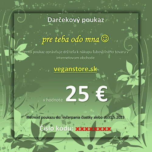 Darčekový poukaz VeganStore 25 €