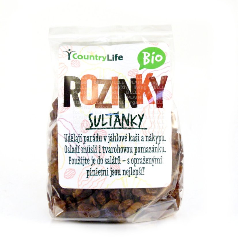 Rozinky sultánky Bio 200g Country life - exp  01/02/2026