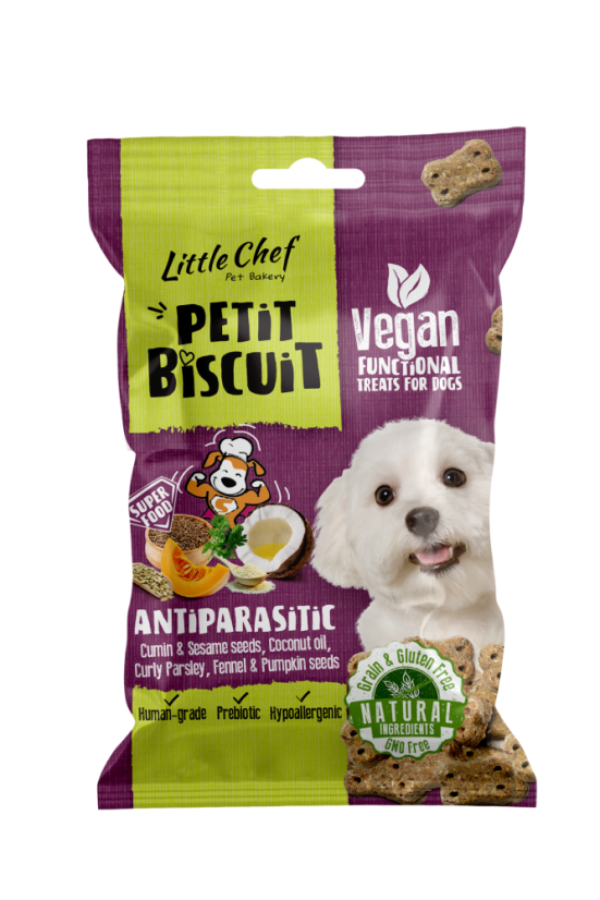 Functional Dog Treats Grain free Antiparasitic 100g Little Chef