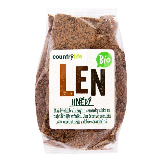 Ľan hnedý semienka Bio 300g Country life