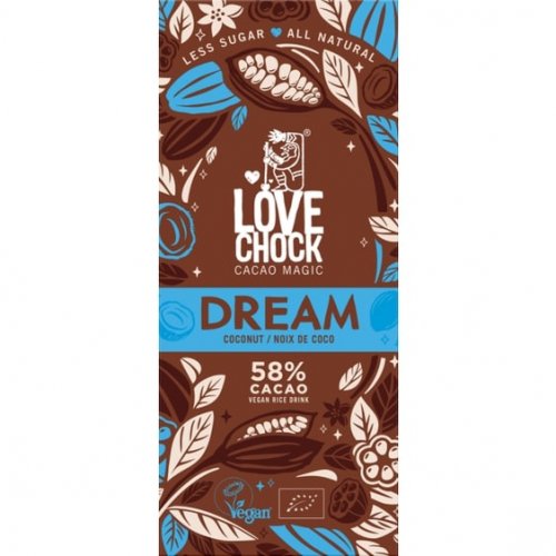 Čokoláda 58% Dream s kokosem Bio 70 g LoveChock