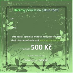 Dárkový poukaz veganstore.cz 500 Kč