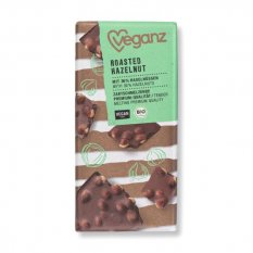 Čokoláda s praženými lískovými ořechy Bio 90 g Veganz