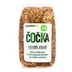 Čočka zelená velká  Bio 500g Country life