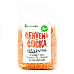 Čočka červená celá loupaná Bio 500g Country life