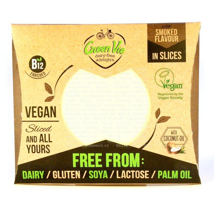 Veganská alternativa sýru gouda plátky 180g GreenVie