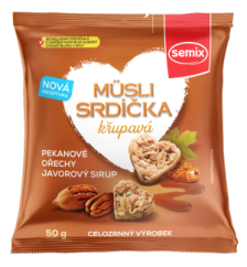 Müsli srdíčka pekanové ořechy a javorový sirup 50 g Semix