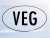 VEG (vegán, vegetarián) samolepka čierno biela veľká - 13,8 cm