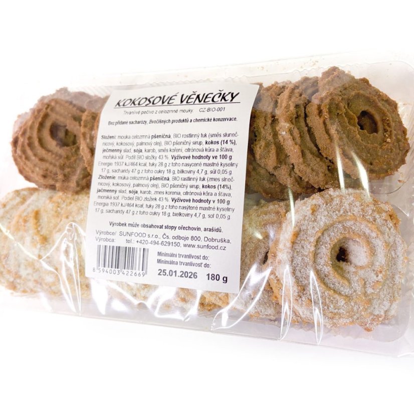 kokosové věnečky 180 g