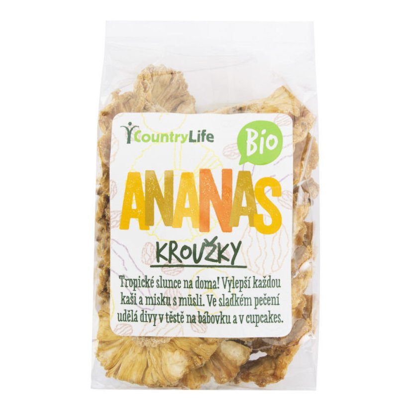 Ananas natural kroužky Bio 100g Country life