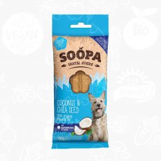 Tyčinky Kokos a Chia semienka dentálne maškrty 100 Soopa
