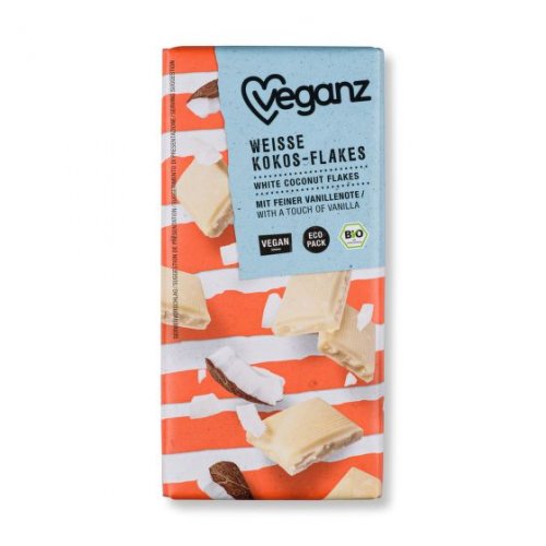 Čokoláda bílá s kokosovými lupínky 80 g Veganz